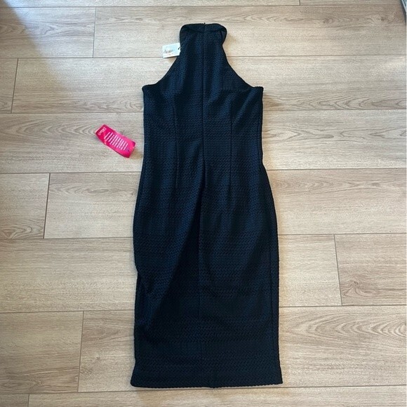 NWT Trina Turk Black Knit Halter Sheath Knee Length Midi Dress Size 2 - Picture 7 of 7